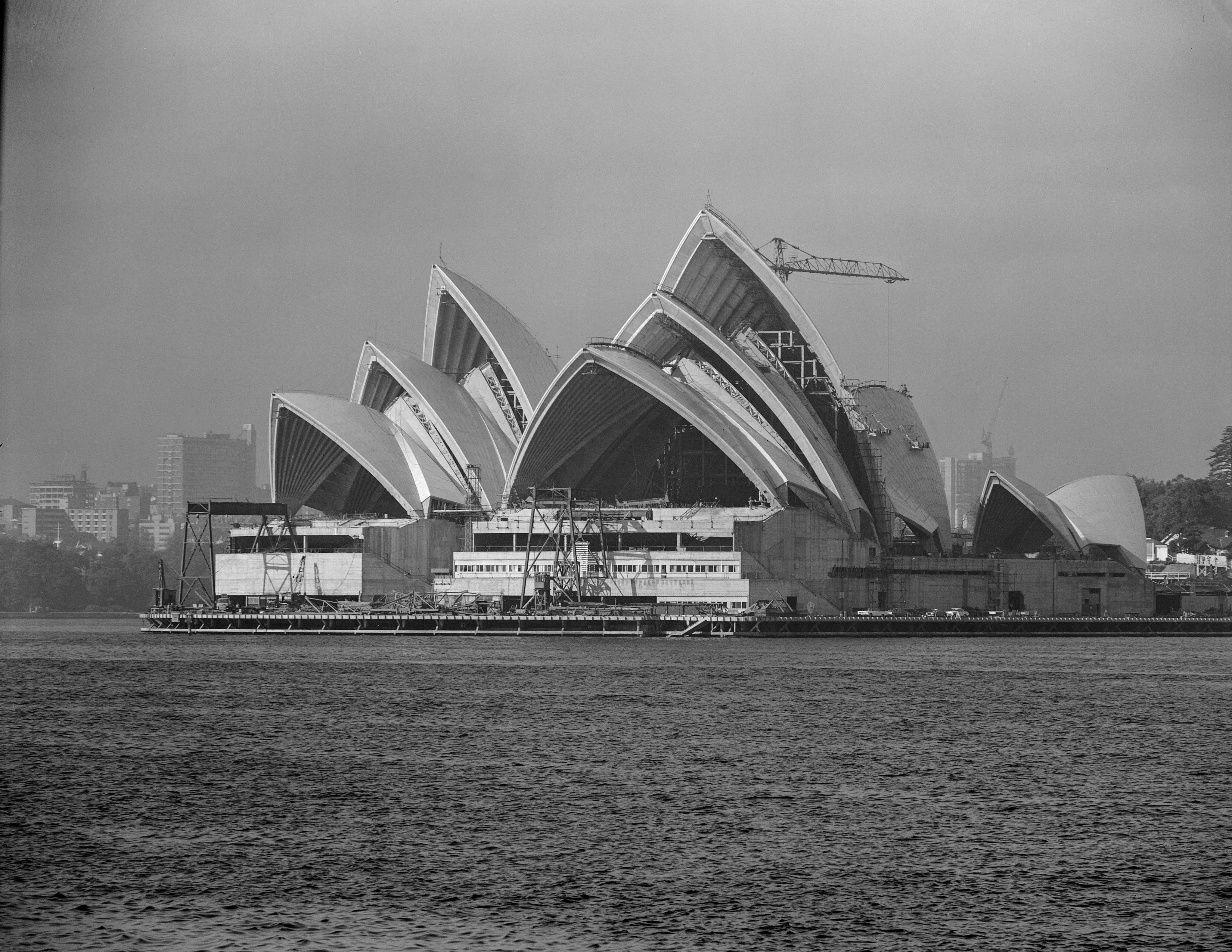 Sydney Opera House under construction.