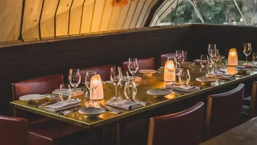 A fine dining table at the Bennelong restaurant.