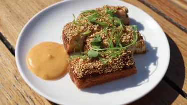 Prawn toast at the House canteen.