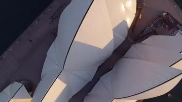 A birds eye view of Sydney opera house.