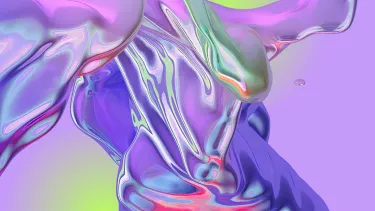 A purple, iridescent swirl, looking like water.