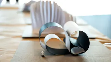 A sculptural metal sculpture.