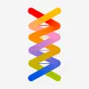 A rainbow helix in a graphic style.