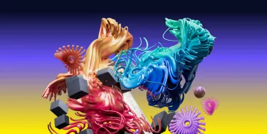 A colorful liquid in the air