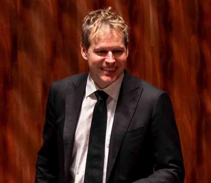 Timothy Constable stands in the Concert Hall.