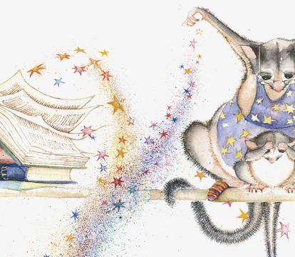 An animation of animals doing magic.