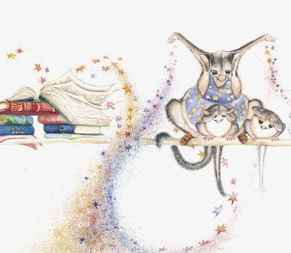 An animation of animals doing magic.
