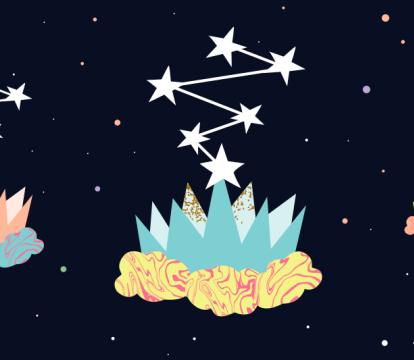 Three cartoon crowns floating in space
