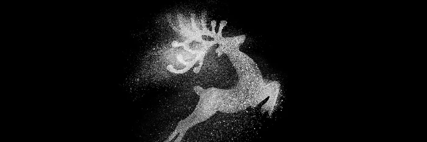 A reindeer made from glitter.