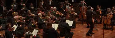 The Academy Orchestra playing a piece led by Joshua Bell