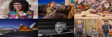 A collage of artists at Sydney opera house.