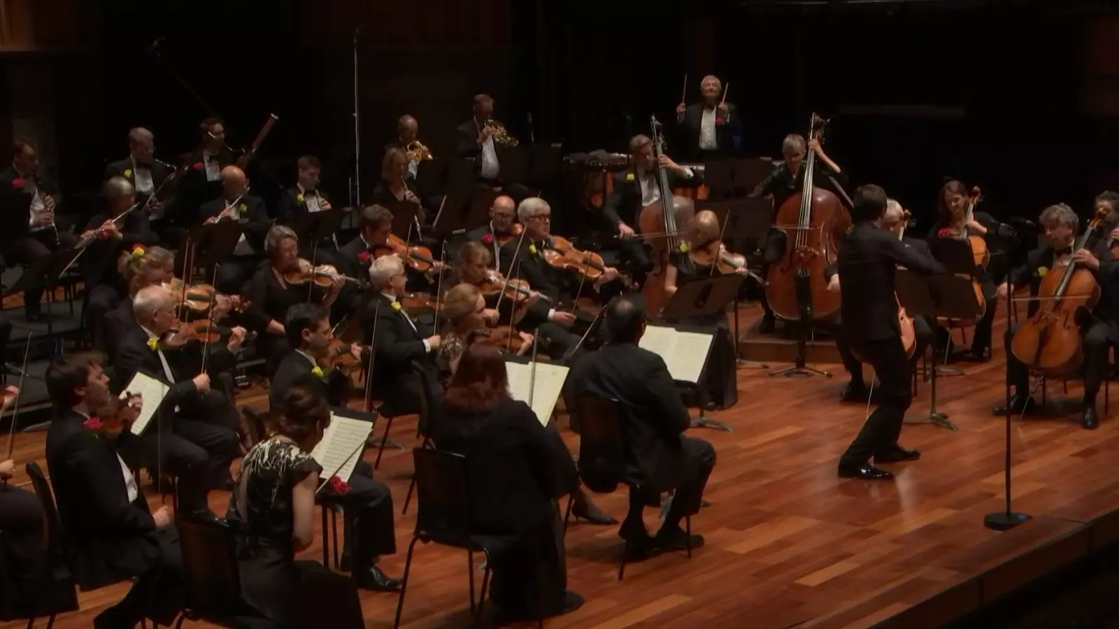 The Academy Orchestra playing a piece led by Joshua Bell